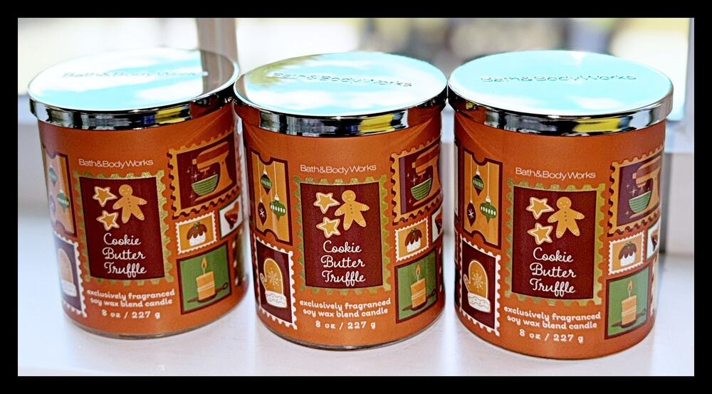 Lot of 3 Bath & Body Works Cookie Butter Truffle Single Wick Candle